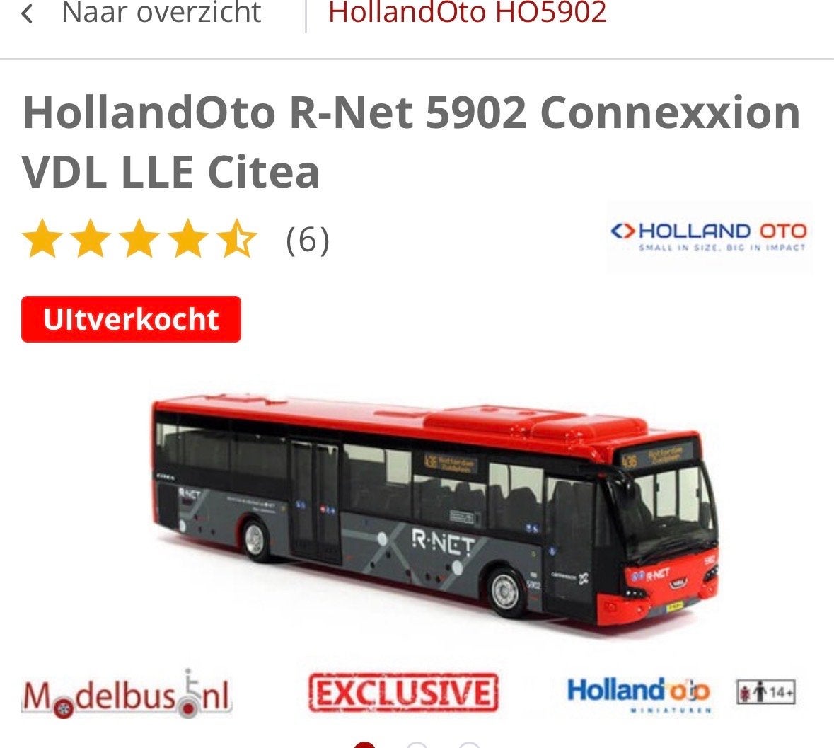 Gezocht: HollandOto R-Net 5902 Connexxion VDL LLE Citea bus, Gebruikt, 1:50 of kleiner, Overige typen, Ophalen
