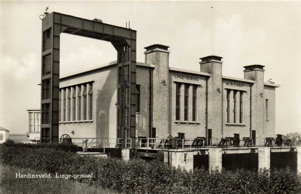 Hardinxveld. Linge-gemaal - ongelopen, Ophalen of Verzenden, 1940 tot 1960, Ongelopen, Noord-Brabant