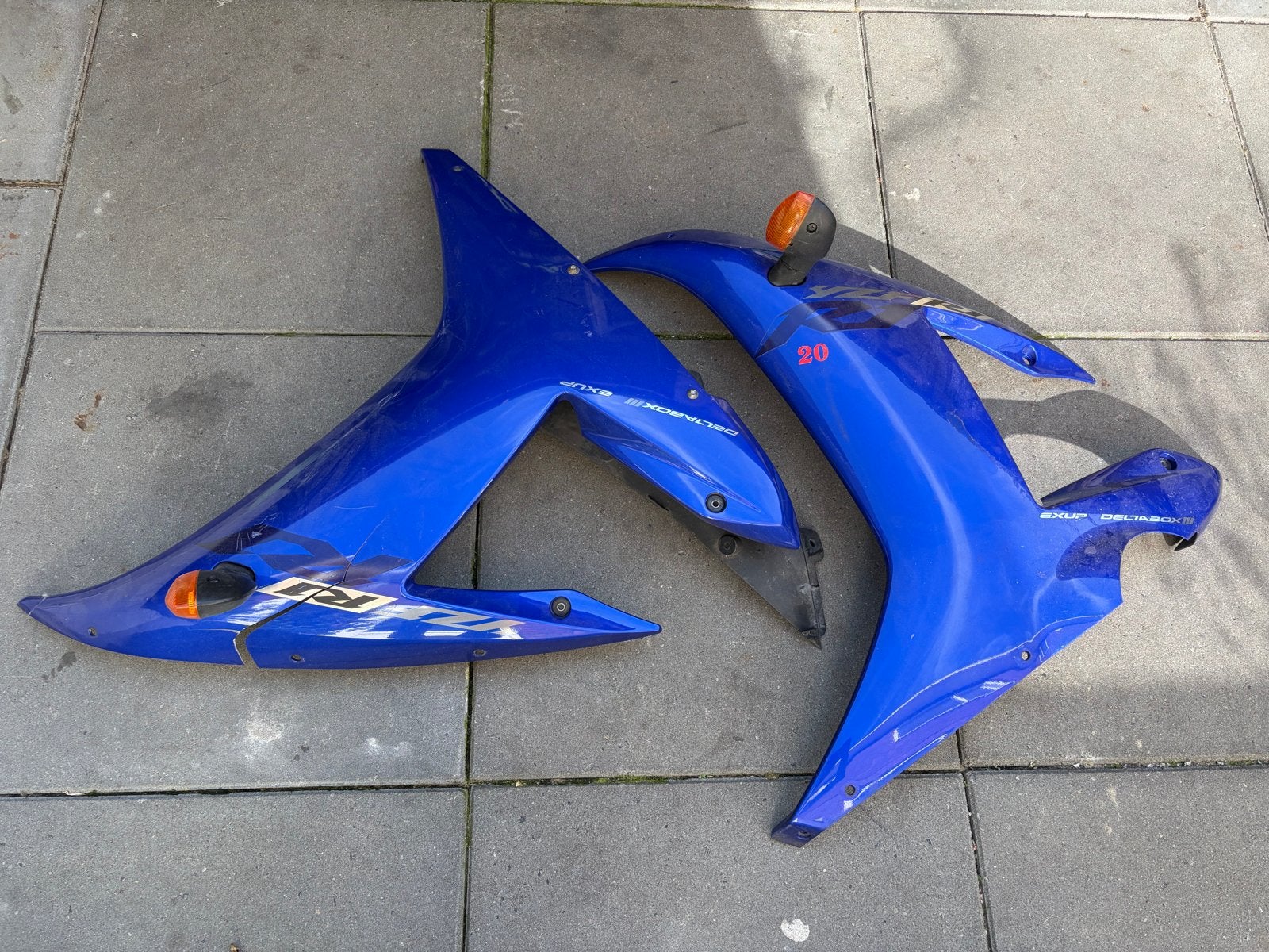 YZF R1 2002 zij kappen kuipwerk (rechter kap met scheur), Ophalen of Verzenden, Gebruikt