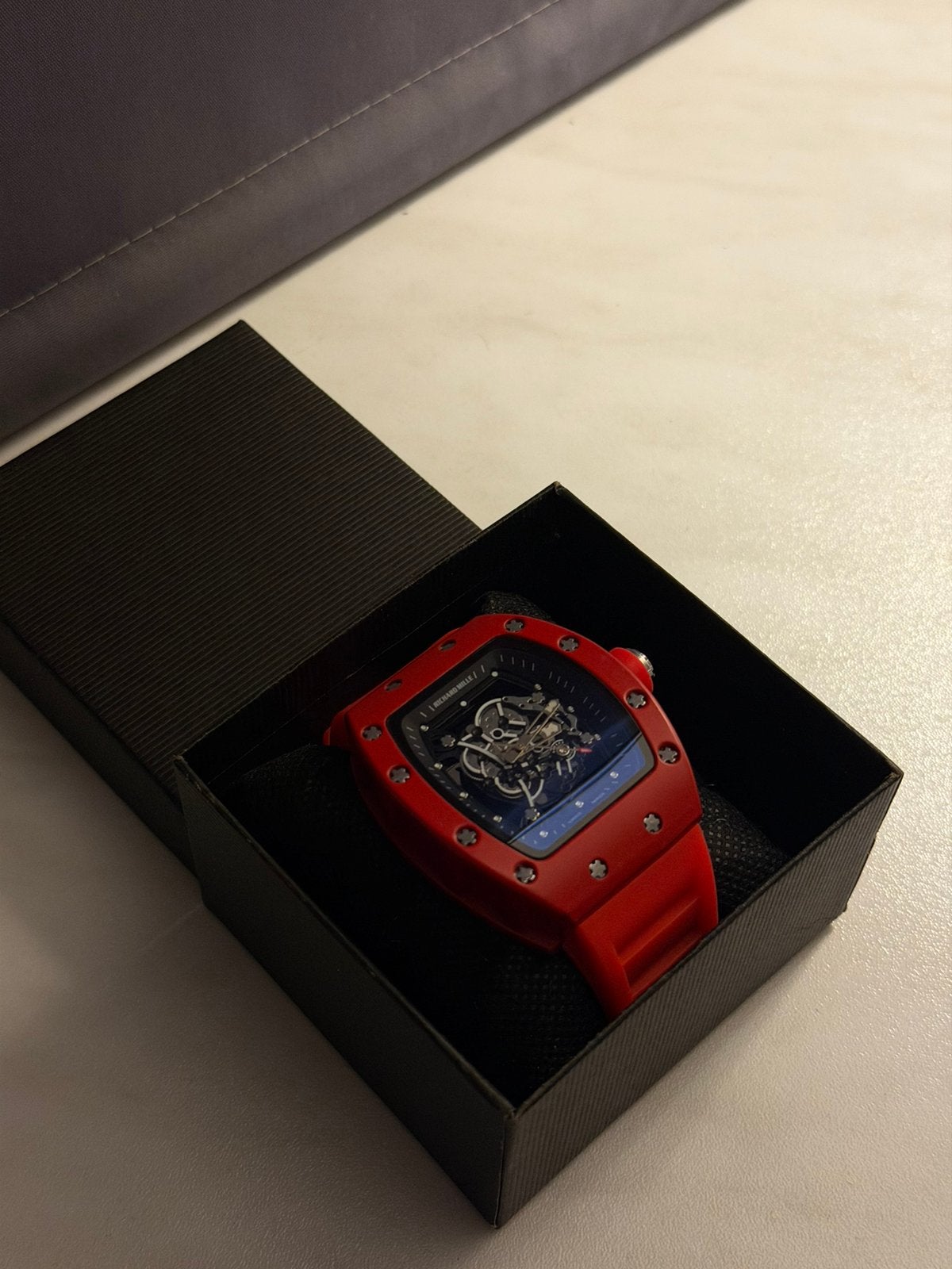 Richard Mille Horloge | Rood | Gloednieuw, Ophalen of Verzenden, Zo goed als nieuw, Rood, Jongen of Meisje