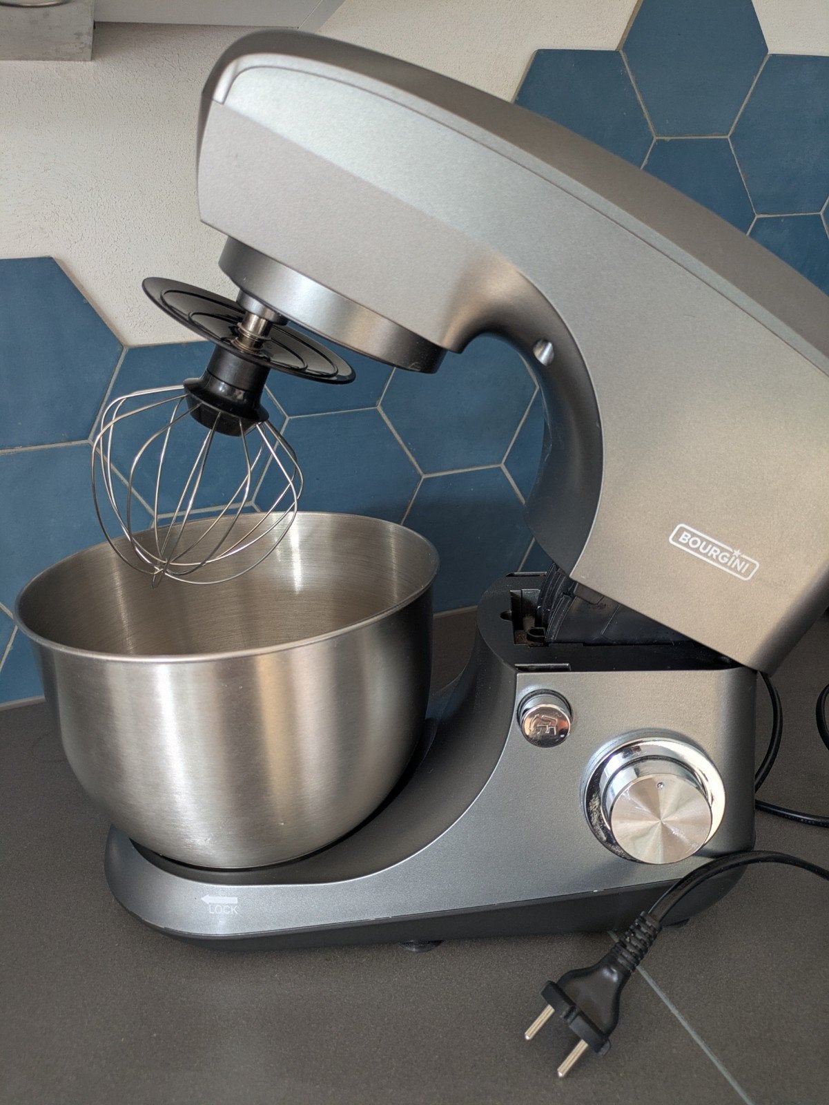 Bourgini Trendy Kitchen Chef Grey - Keukenmachine, Witgoed en Apparatuur, Keukenmixers, 4 liter of meer, Ophalen, Gebruikt, 3 snelheden of meer