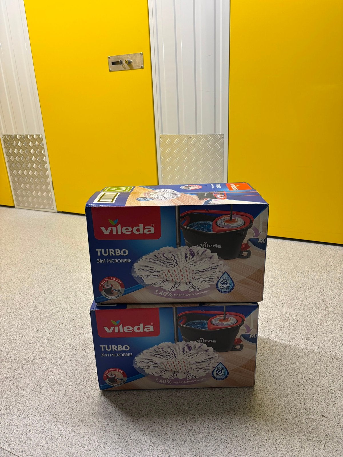 2x Vileda Turbo 3in1 Microfibre Mop Sets + 3 Extra Refills, Ophalen, Mop of Dweil
