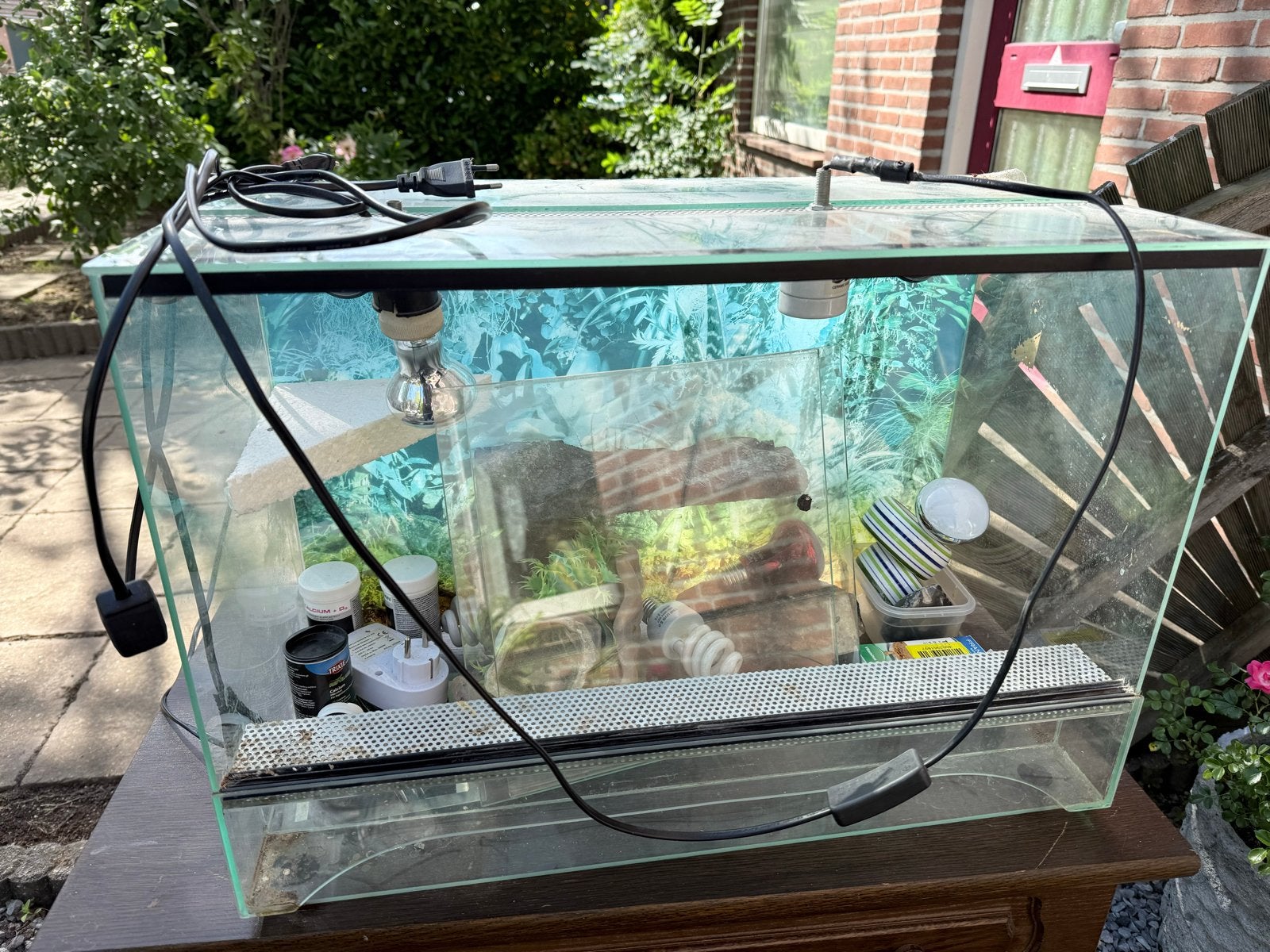 Terrarium met verwarmingsmat, Ophalen
