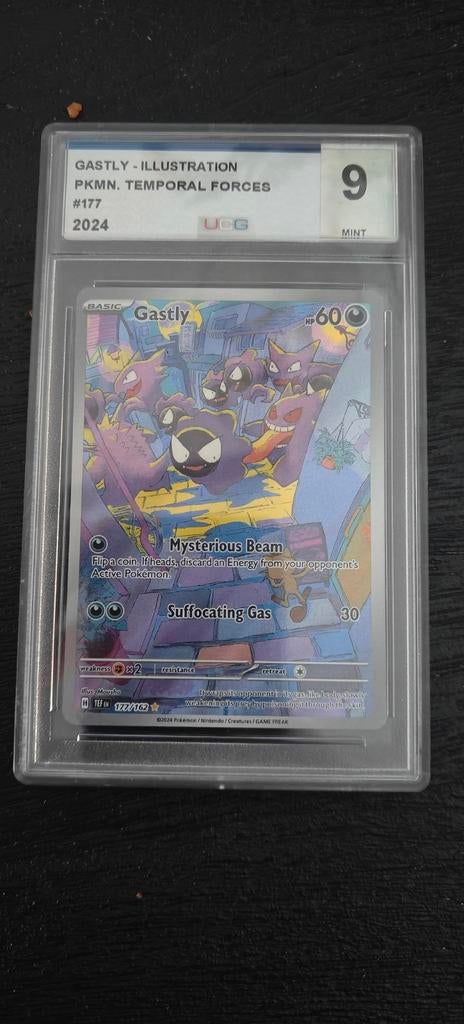Gastly Temporal Forces 177 UGC 9 Pokémon kaart, Ophalen of Verzenden, Nieuw, Losse kaart, Foil