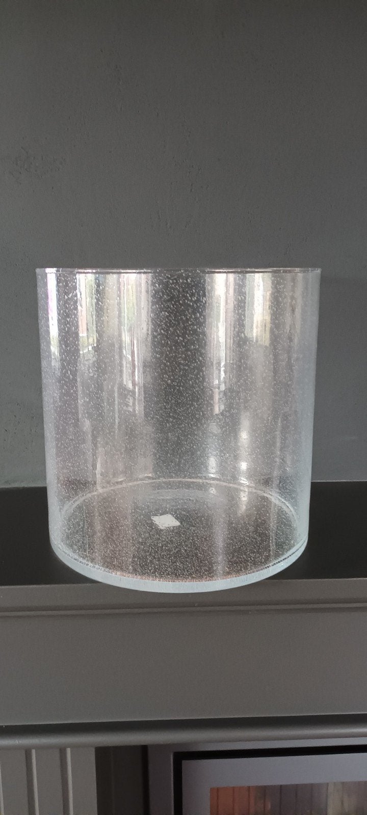 Grote glazen cilindervaas - 30x30 cm, Ophalen, Gebruikt, Transparant, Glas