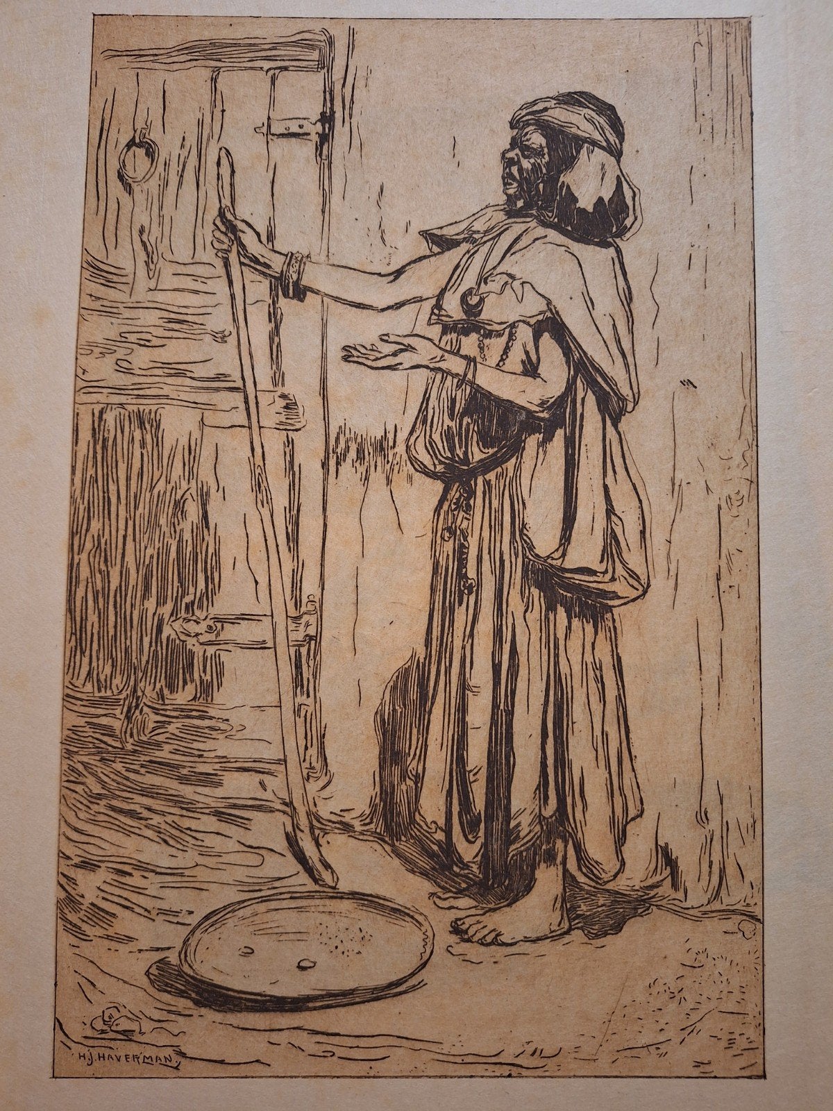 Ets van H.J. Haverman: Oriëntaalse man, Ophalen of Verzenden