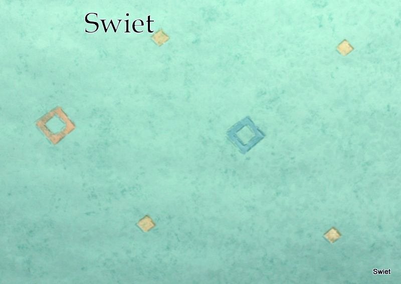 7776 Turquoise ruitjes behang blauw en zalm swiet, Verzenden, Minder dan 10 m², Blauw