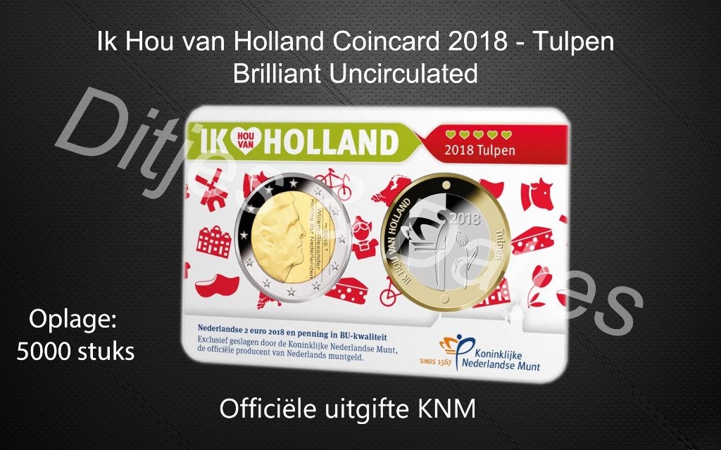 Holland Coincard 2018 - Deel 5 - Tulpen, Postzegels en Munten, Ophalen of Verzenden, Koningin Beatrix, Euro's