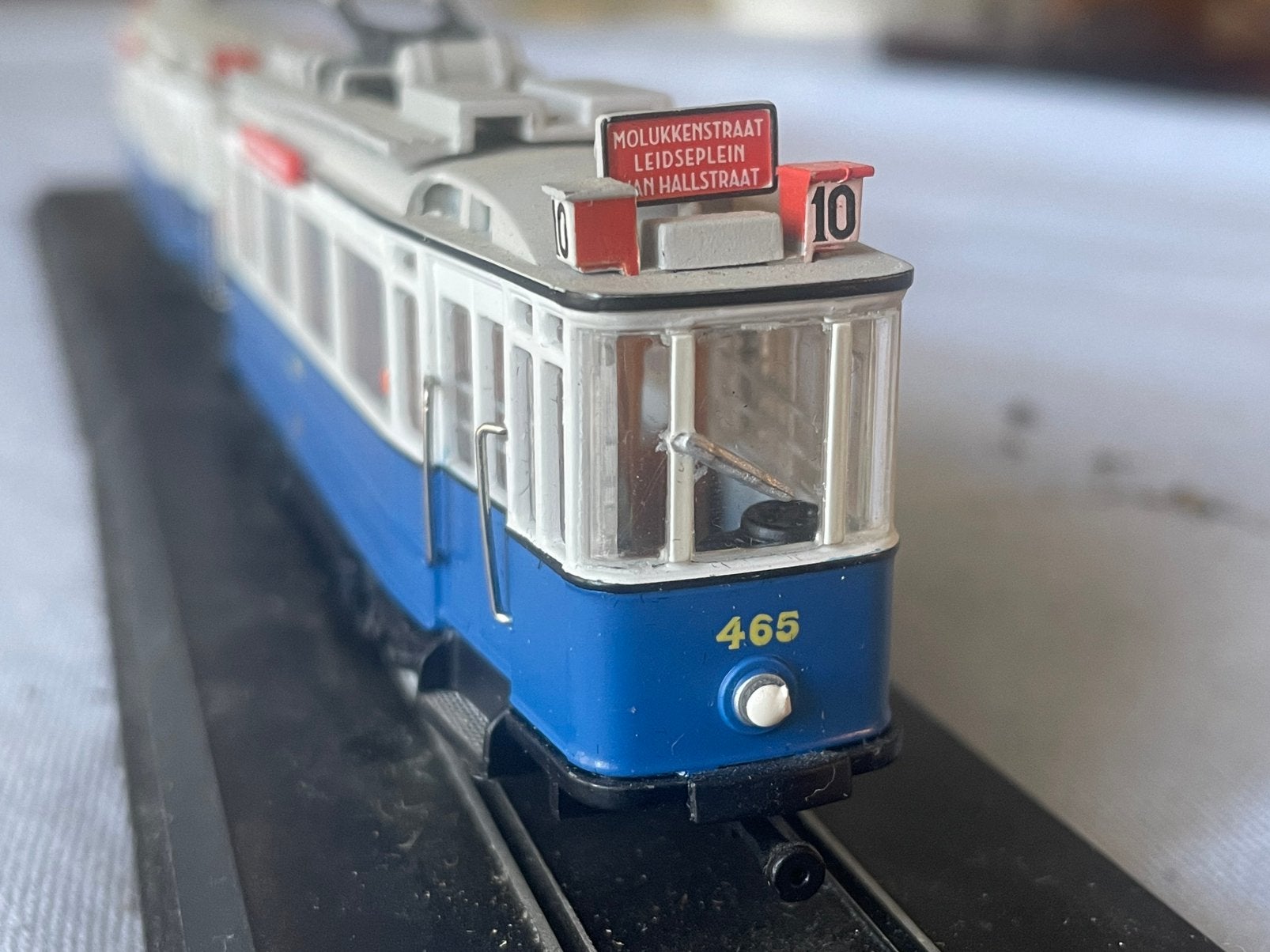 Prachtig model tweeasser 465 met bijwagen, Verzamelen, Spoorwegen en Tramwegen, Ophalen of Verzenden, Zo goed als nieuw, Tram