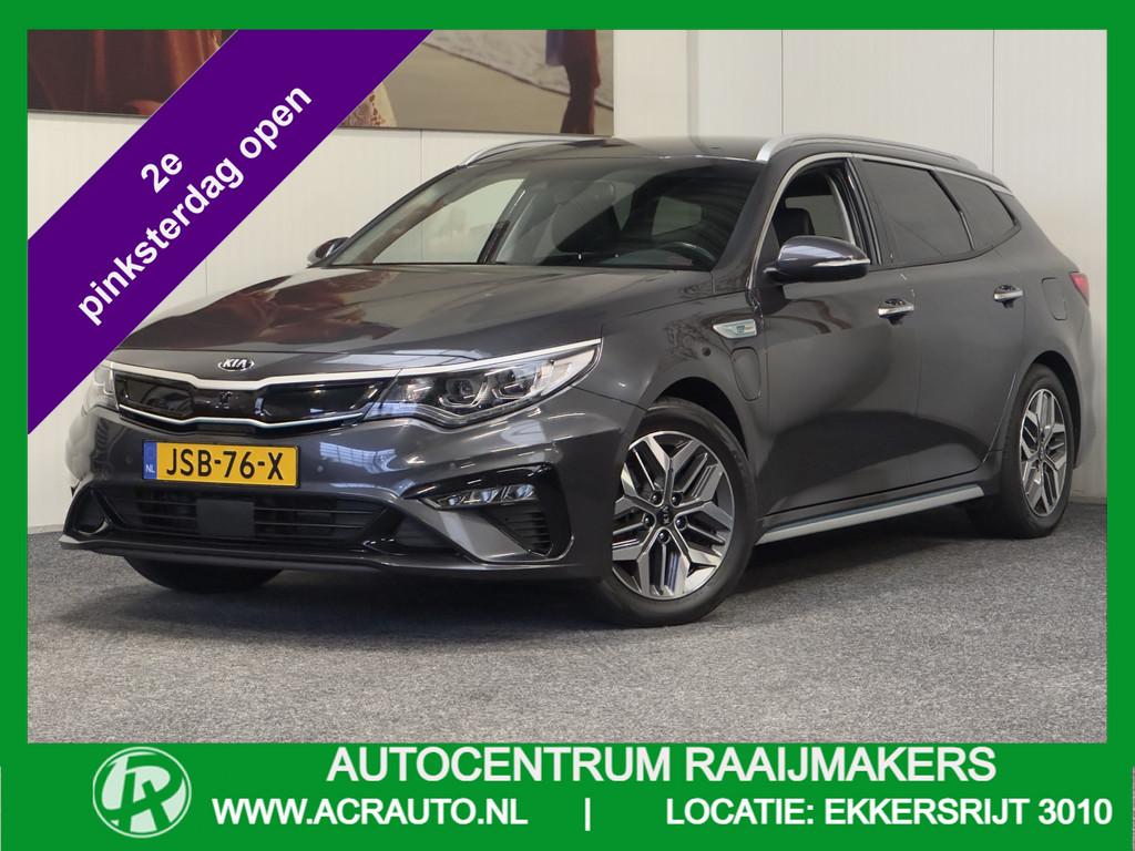 Kia Optima Sportswagon 2.0 GDI PHEV AUTOMAAT NAVIGATIE TREKH, Gebruikt, Zwart, 4 cilinders, Leder en Stof