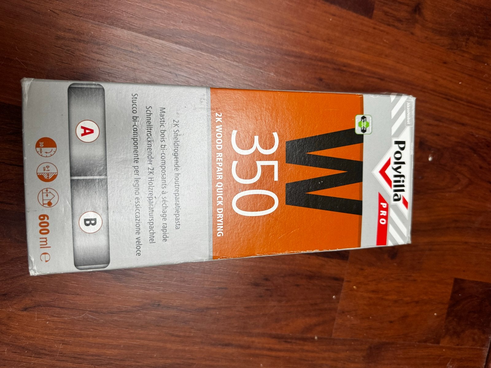 Polyfilla Pro W350 2K Houtreparatiepasta - Sneldrogend, Doe-het-zelf en Verbouw, Ophalen of Verzenden, Nieuw