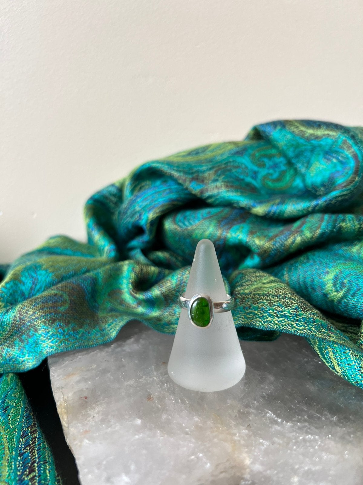 Diopsiet chroomdiopsiet geluk vreugde voorspoed intuïtie, Sieraden, Tassen en Uiterlijk, Ringen, Nieuw, Ophalen of Verzenden, 17 tot 18