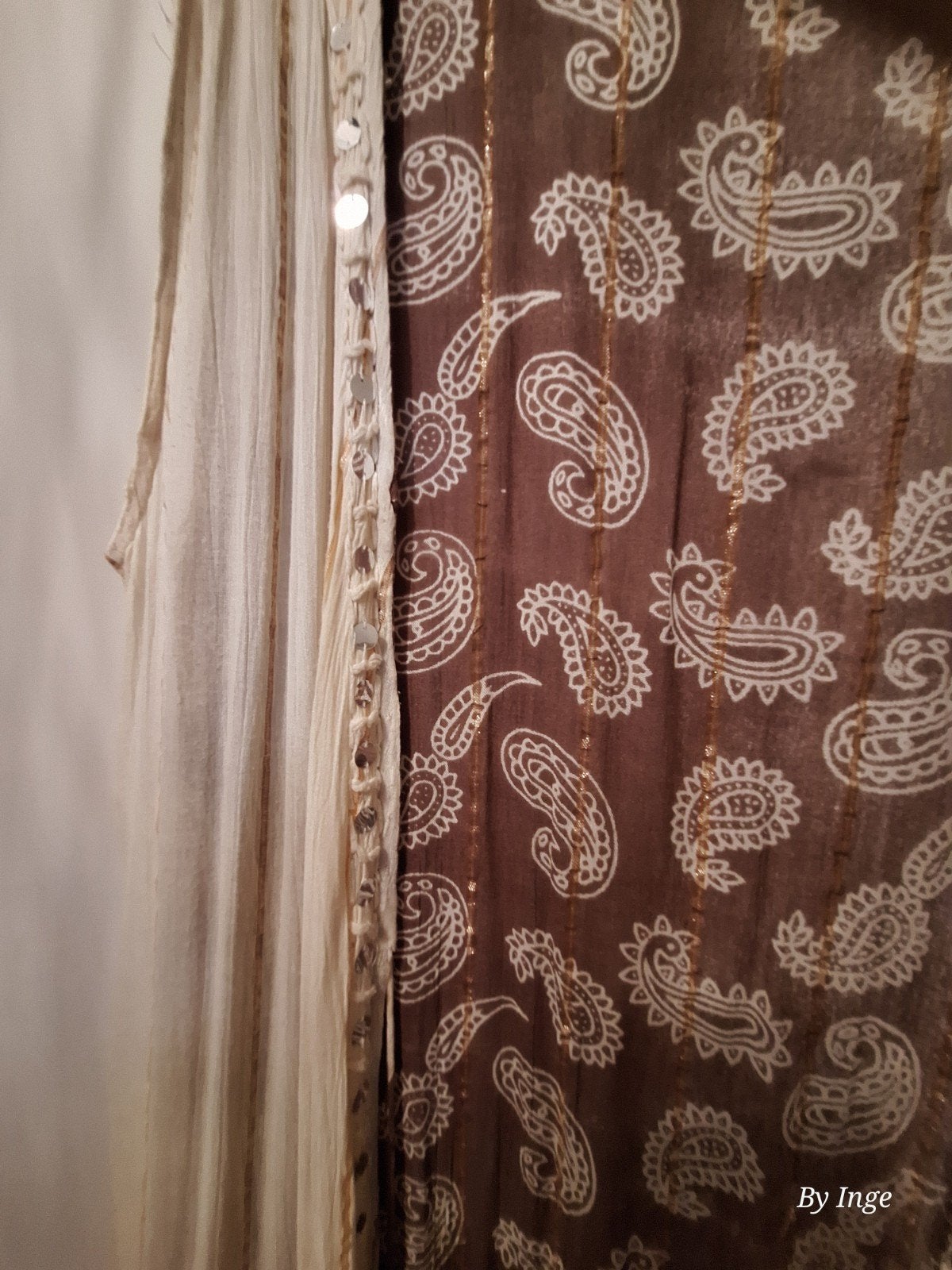 Boho Chic Kimono - Bruin/Beige Paisley Print, Maat 38/40 (M), Bruin, Ophalen of Verzenden, Zo goed als nieuw