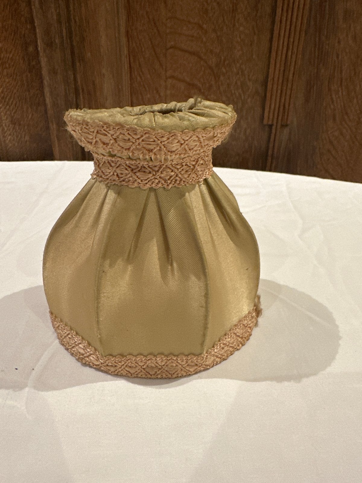 Mini Gouden lampenkapje met geplooide stof, Antiek en Kunst, Ophalen of Verzenden