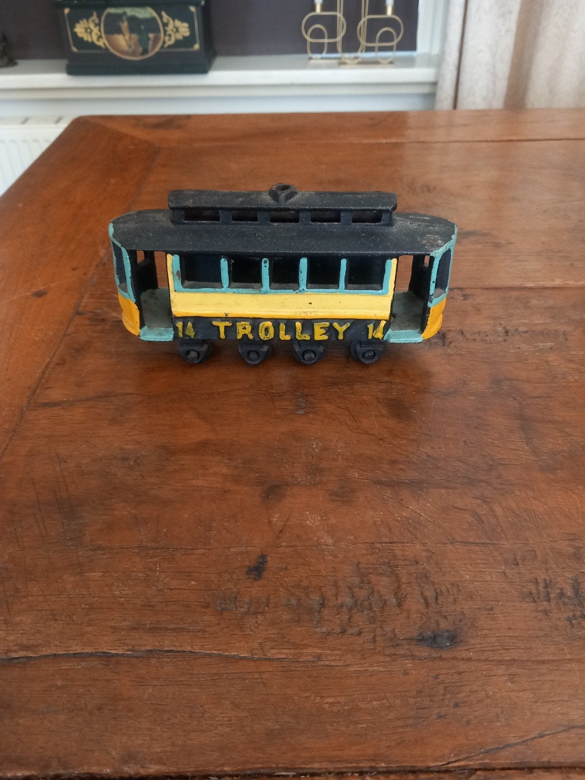 Vintage Gietijzeren Tram / Trolley 14 - Stoer Verzamelobject, Verzamelen, Ophalen of Verzenden, Gebruikt
