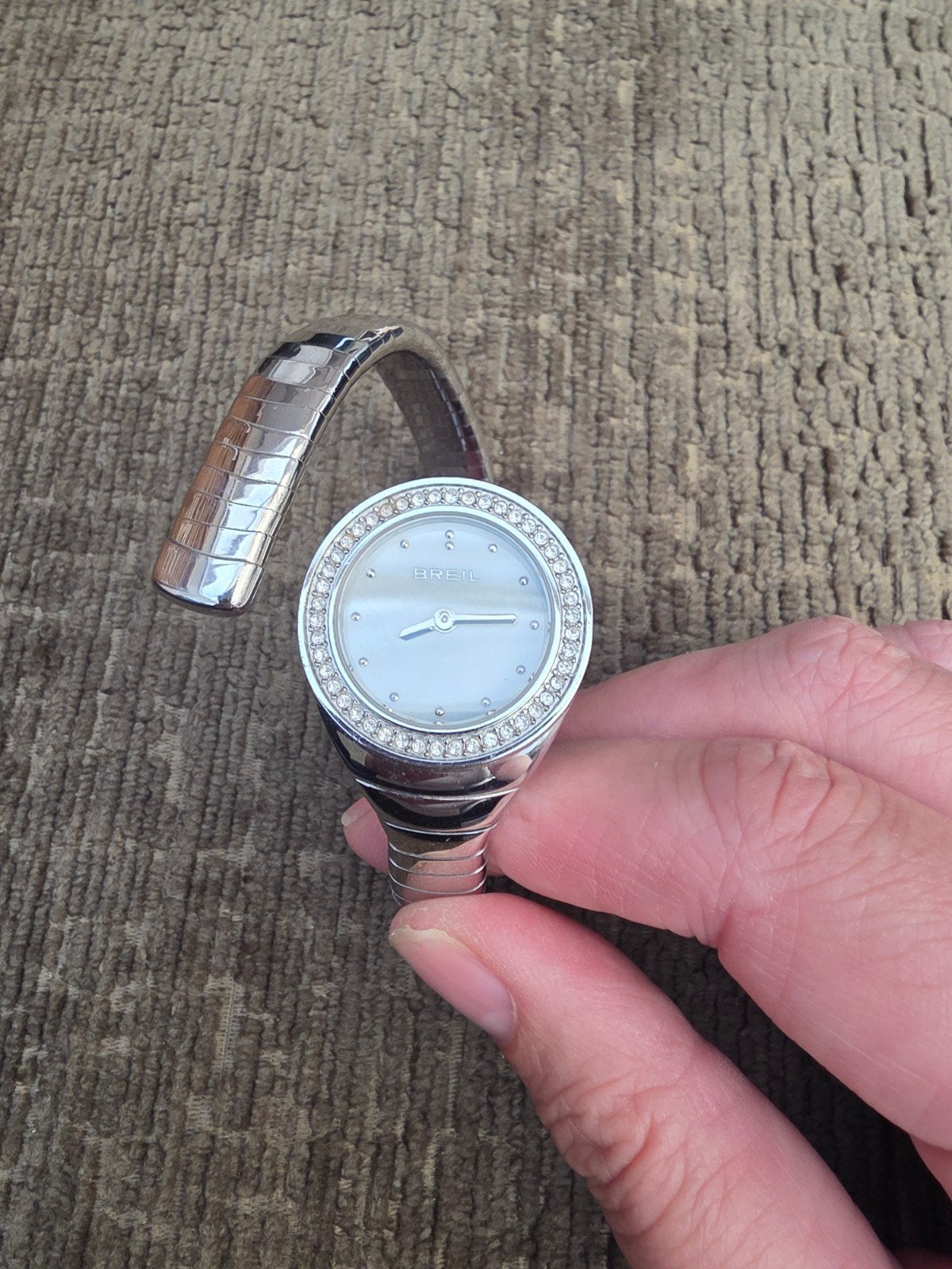 Breil dameshorloge met strass, Ophalen of Verzenden, Staal, Overige merken, Met strass