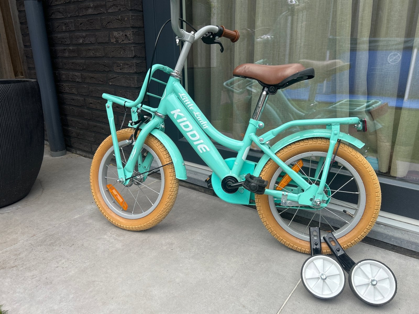 Kinderfiets Little Kiddie 14 inch met zijwieltjes, Ophalen, Zijwieltjes, Velgrem, Minder dan 16 inch
