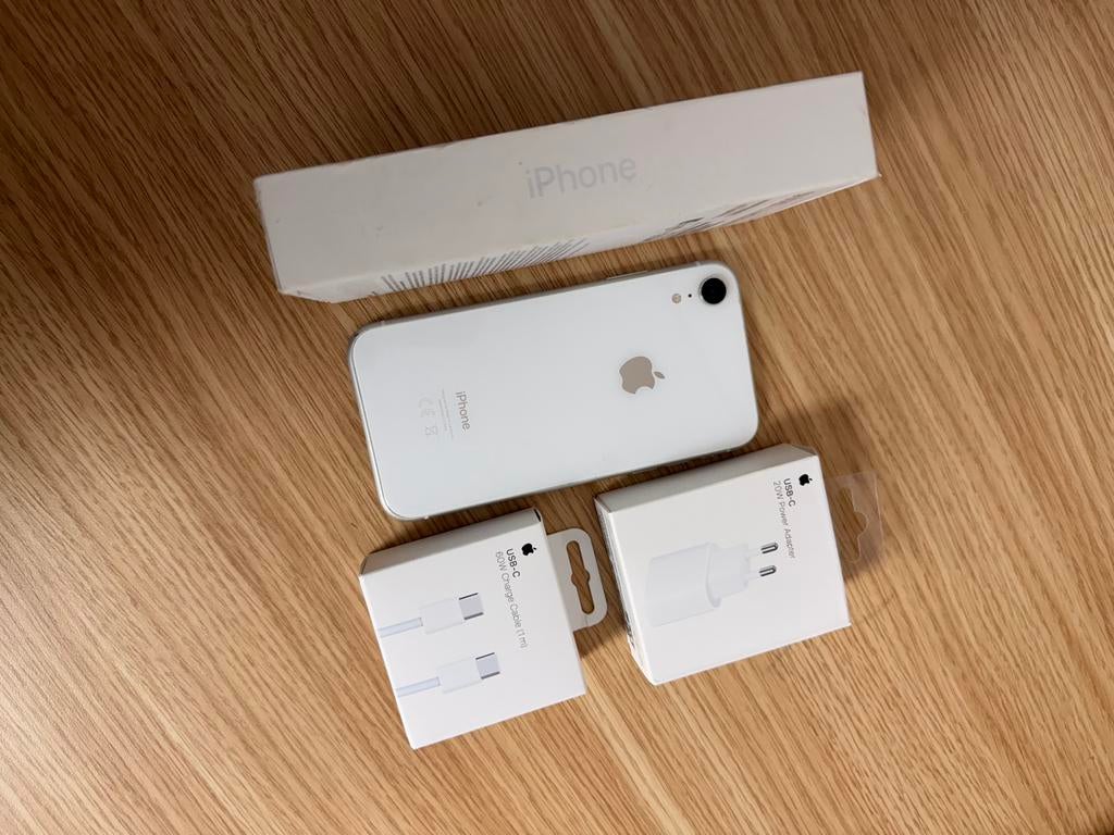 iPhone XR 128GB wit topstaat nieuwe batterij 100% compleet, Telecommunicatie, Mobiele telefoons | Apple iPhone, Zo goed als nieuw