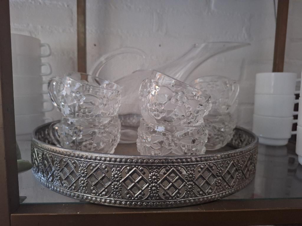 Ice Tea / Punch set, Ophalen, Zo goed als nieuw, Kristal, Kop en/of schotel