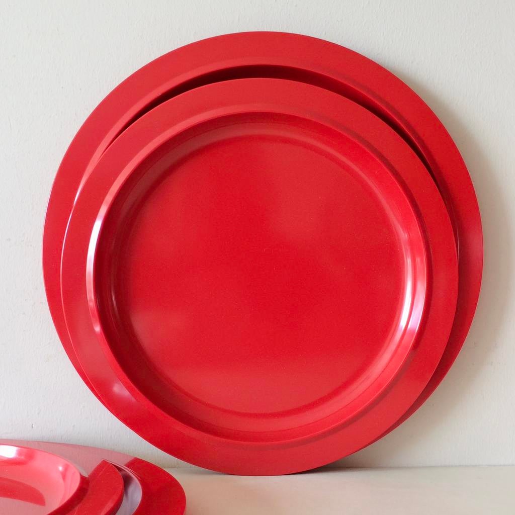 Nieuw 20 Delig 2 Persoons Vintage Rosti Mepal Rood Servies, Ophalen of Verzenden, Nieuw