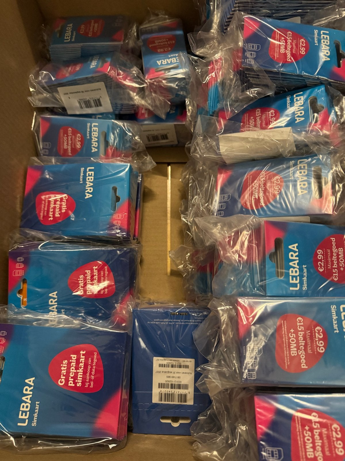 Mix lebara simaarten 2000 stuks prijs per stuk, Ophalen of Verzenden