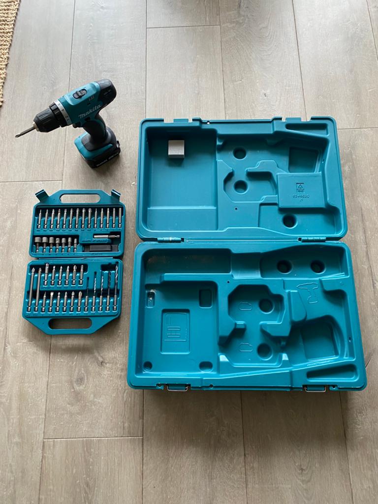 Makita DDF343 Accuboormachine met accu, bit boor en koffer, Doe-het-zelf en Verbouw, Gereedschap | Boormachines, Ophalen of Verzenden