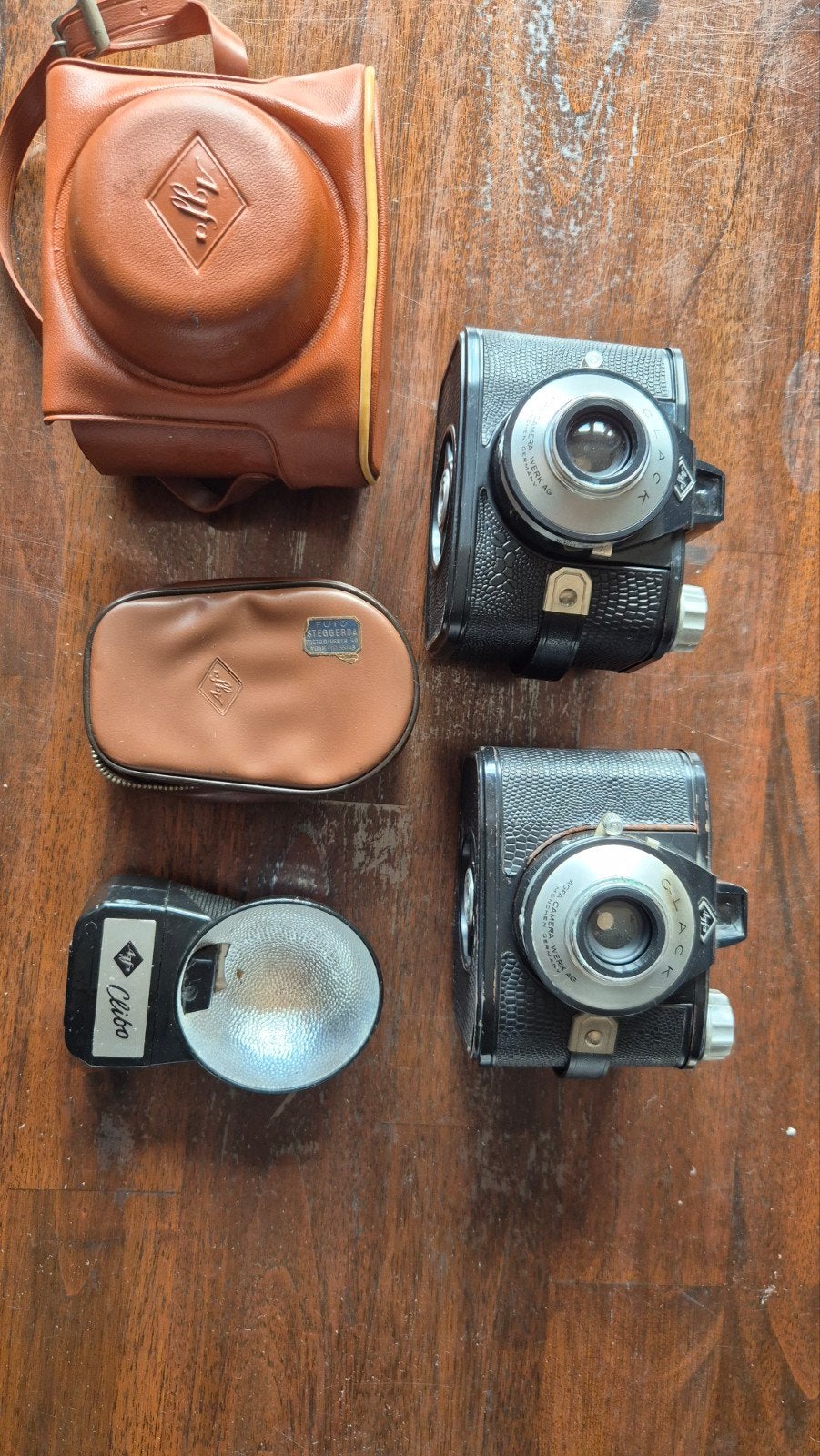 Vintage Agfa Clack camera's met accessoires, Ophalen, Gebruikt, Compact, Overige Merken