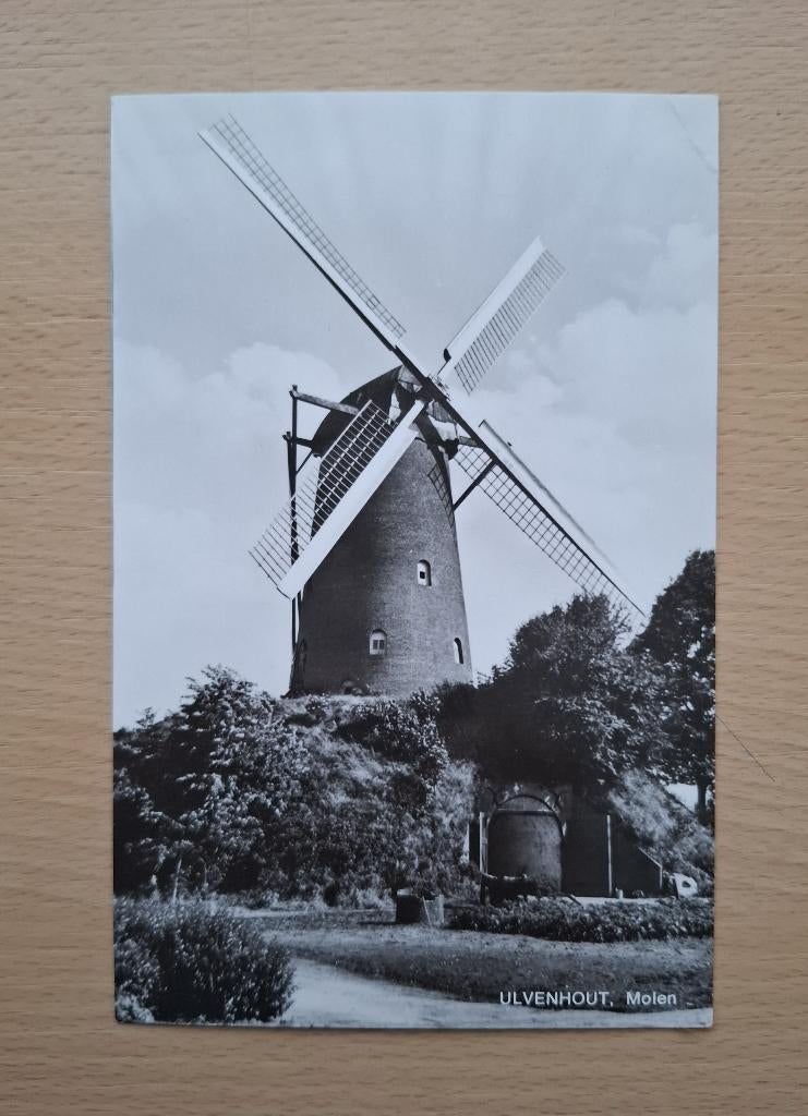 Ansichtkaart met molen in Ulvenhout - 1969, Verzamelen, Ansichtkaarten | Themakaarten, Verzenden, 1960 tot 1980, Gelopen, Gebouw