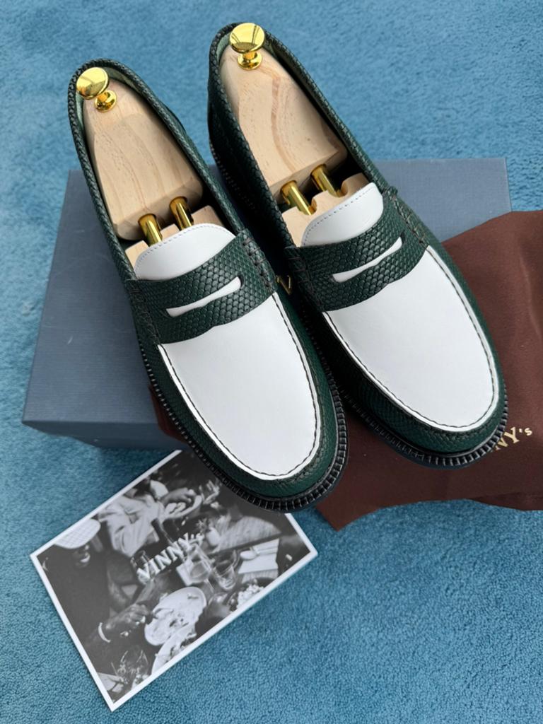 NIEUW Vinny’s Yardee Mocassin/Loafer EU45 Green/White, Kleding | Heren, Schoenen, Loafers, Overige kleuren, Verzenden, Nieuw