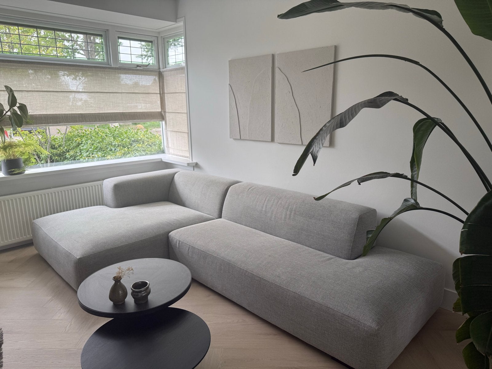 Moderne Hoekbank - Koozo - Grijs - Zo goed als nieuw, Ophalen, Hoekbank, 300 cm of meer, Zo goed als nieuw