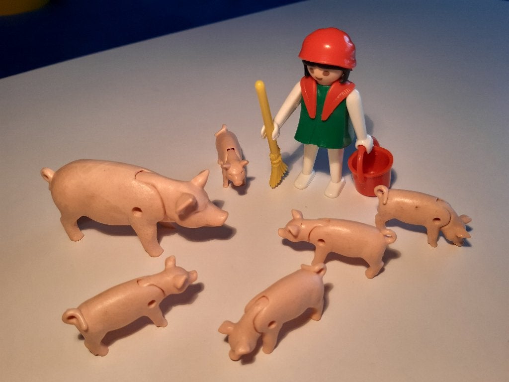 Playmobil 3566 Boerin voert varkens - Boerderij. Vintage., Gebruikt, Complete set, Ophalen of Verzenden, City life
