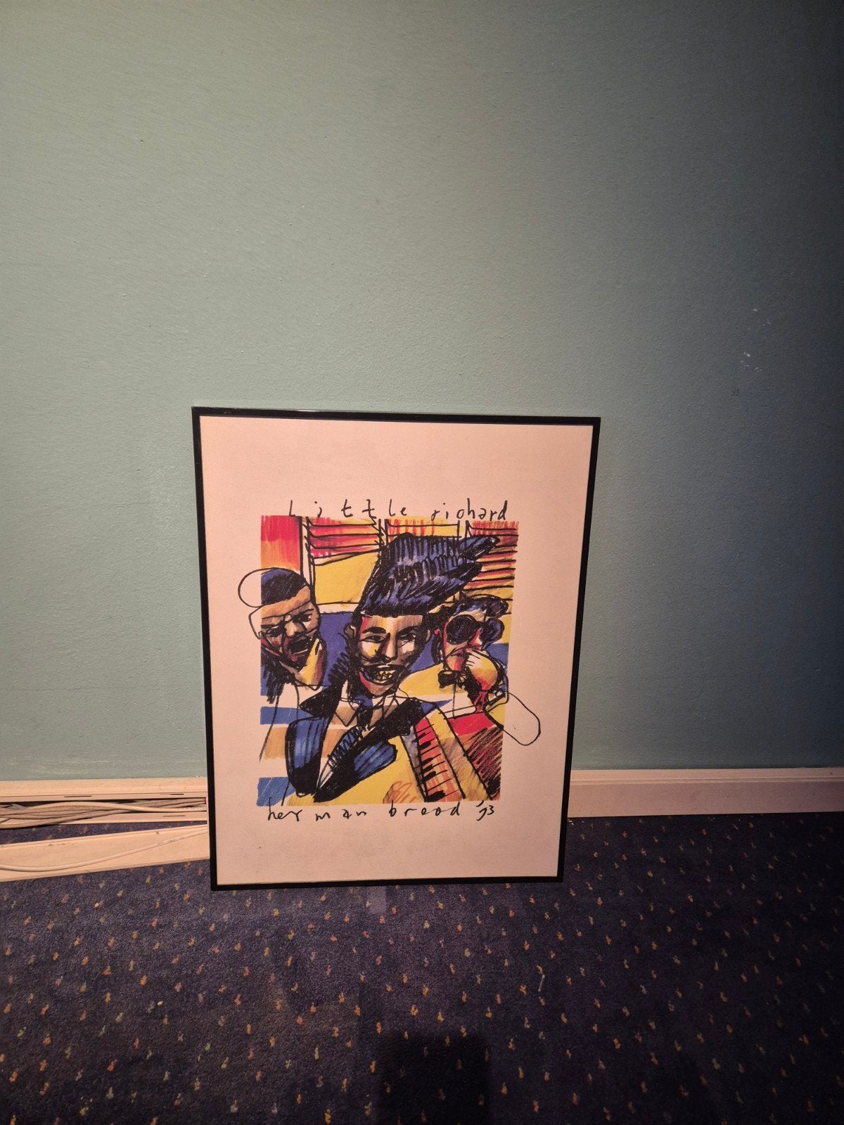 Herman Brood - Little Richard Poster (1993), Ophalen, Poster, Print/reproductie, Ingelijst