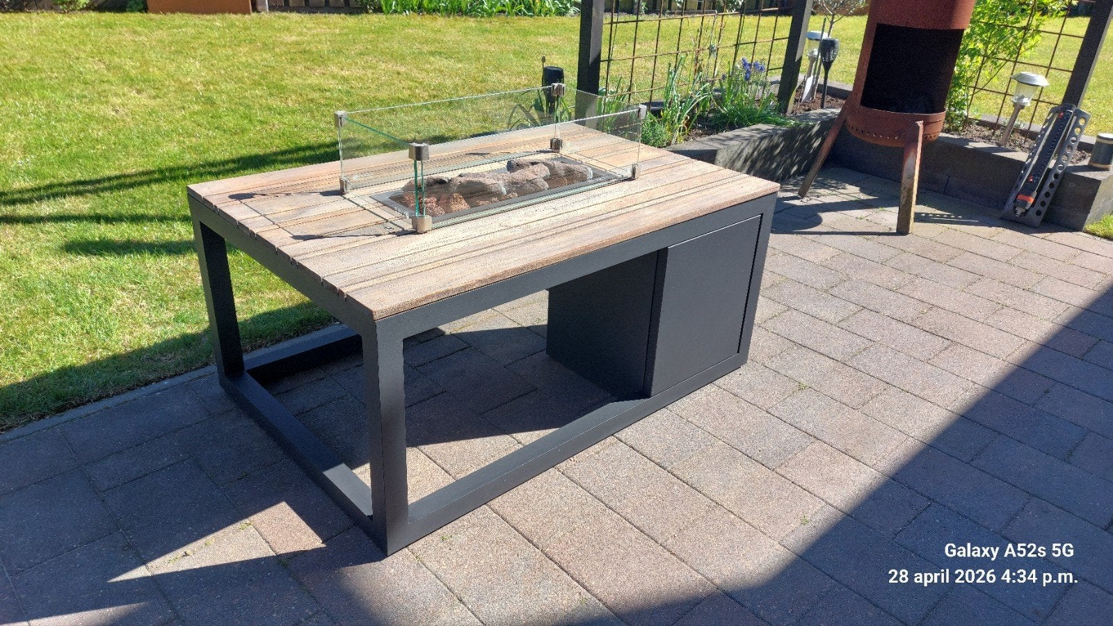 Vuurtafel, Tuin en Terras, Ophalen, Rechthoekig, Teakhout