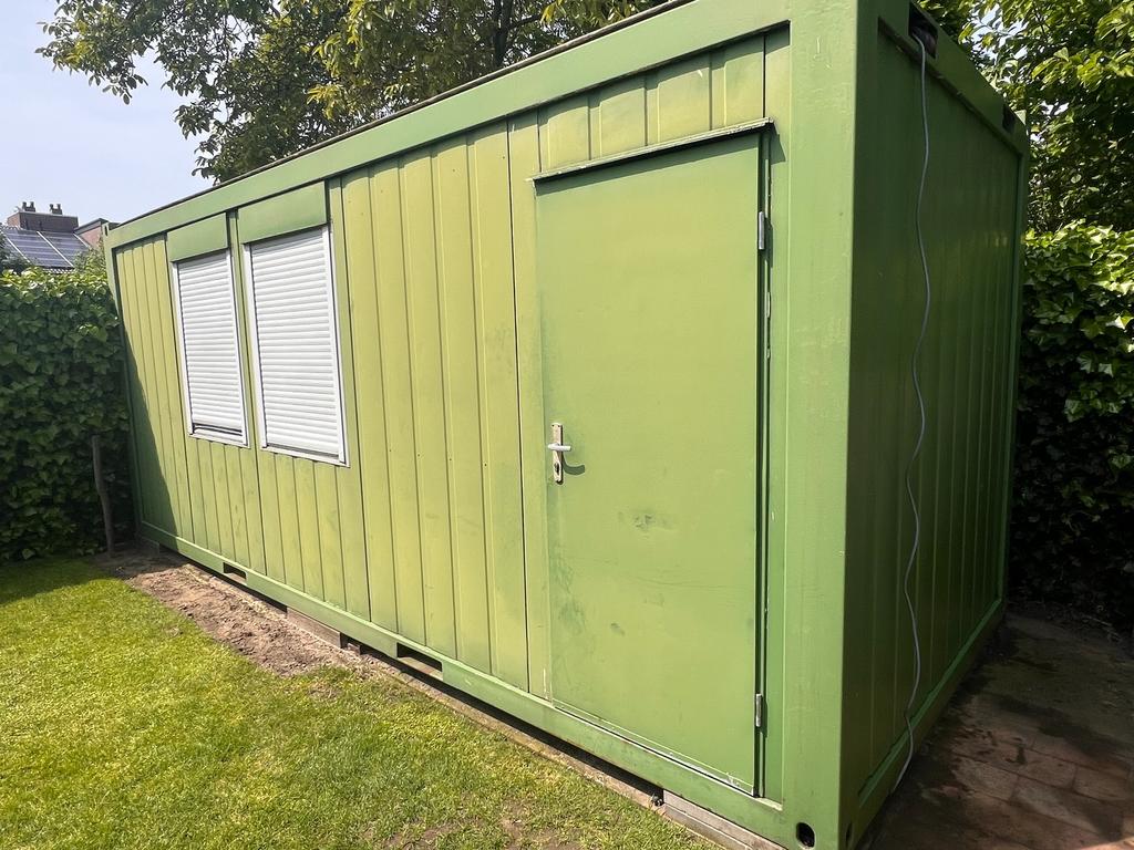 Moet weg woonunit keet container unit opslag tuinhuis, Doe-het-zelf en Verbouw, Bouwketen en Schaftketen, Ophalen, Gebruikt, Www.riesmineralen.nl