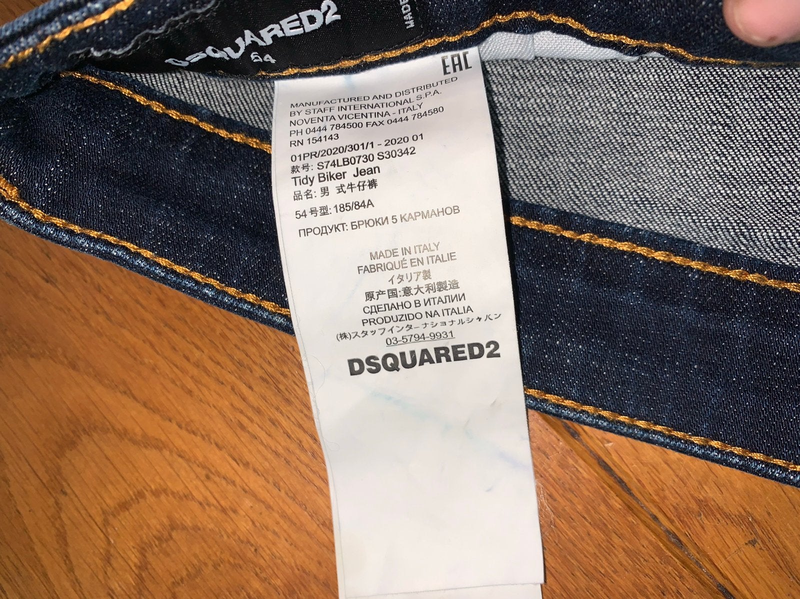 Dsquared2 Tidy Biker Jeans - Maat 54 origineel, Ophalen of Verzenden, Zo goed als nieuw, Blauw, Overige jeansmaten