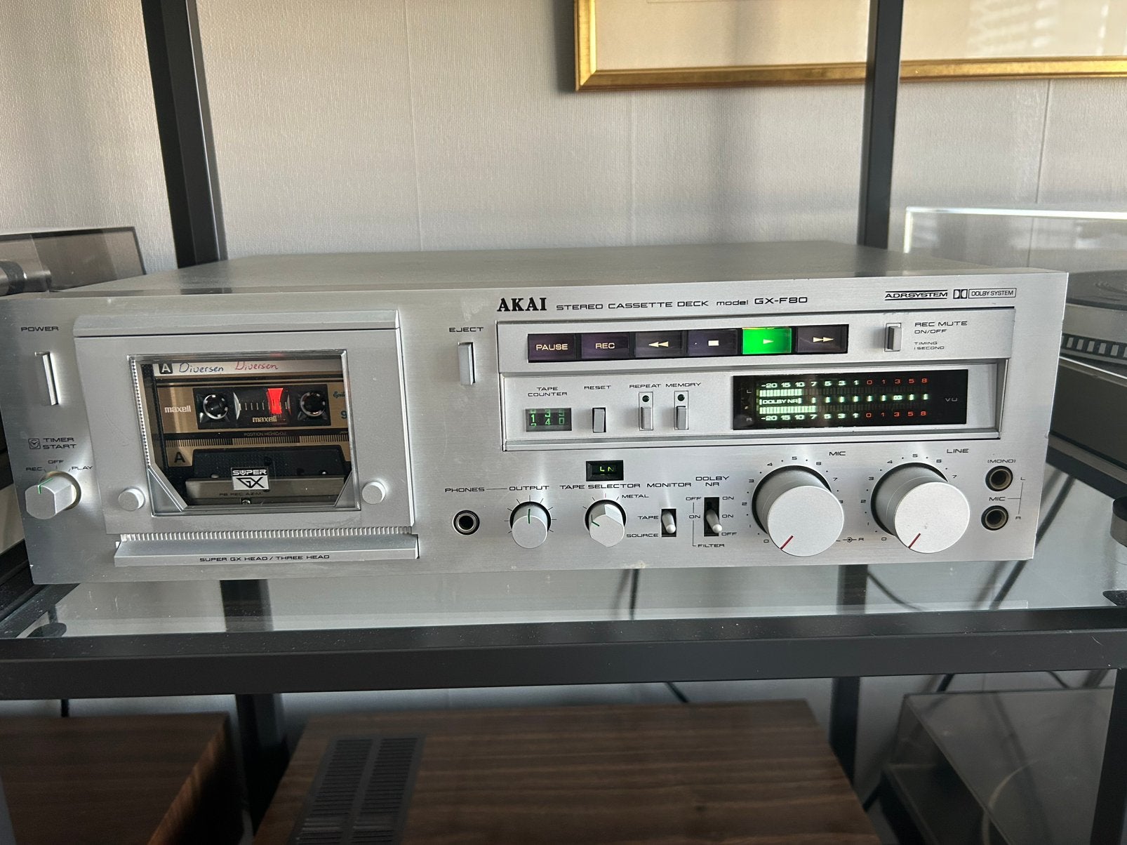 Akai GX-F80 stereo cassette deck, Ophalen of Verzenden, Enkel, Akai, Tiptoetsen