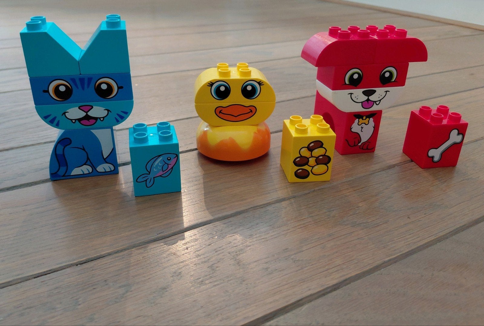 LEGO Duplo Dierenfiguren: Kat, Hond en Eend, Kinderen en Baby's, Ophalen, Gebruikt