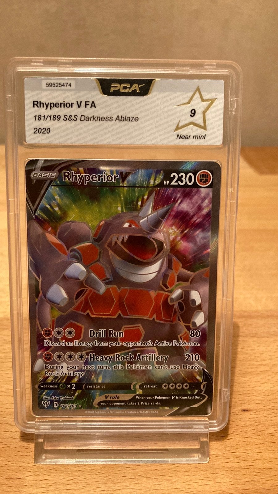 Pokemon Rhyperior V 181/189 Darkness Ablaze pca 9  20,00 eur, Ophalen of Verzenden, Zo goed als nieuw