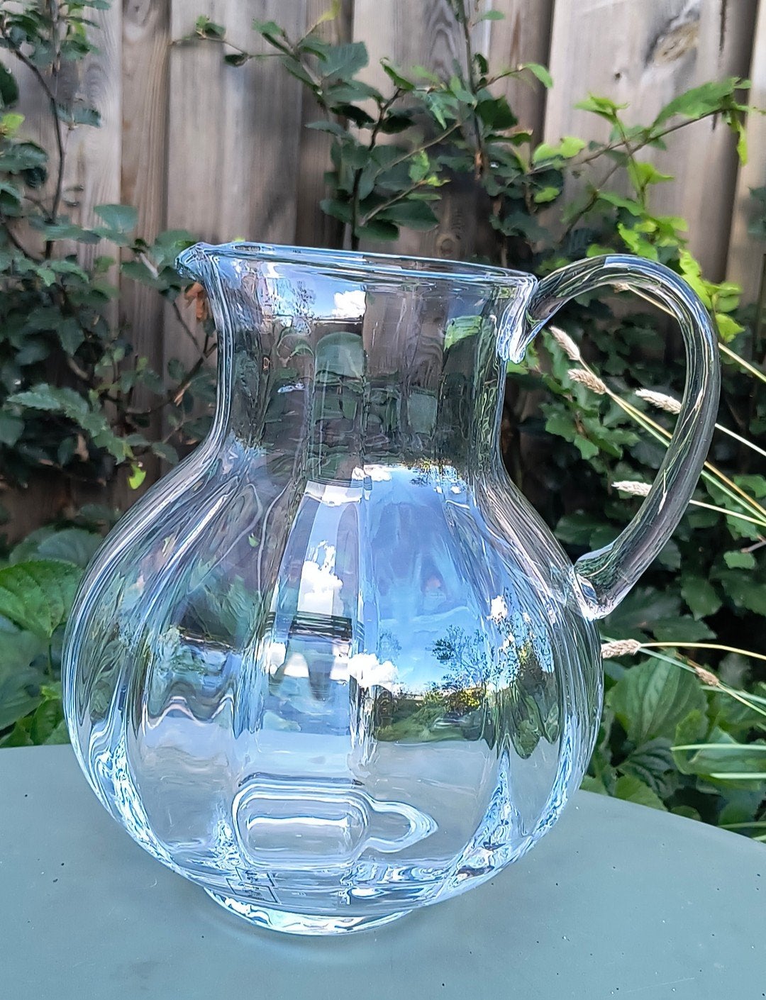 Riviera Maison glazen karaf / vaas - 25 cm hoog, Ophalen of Verzenden, Gebruikt, Transparant, Glas