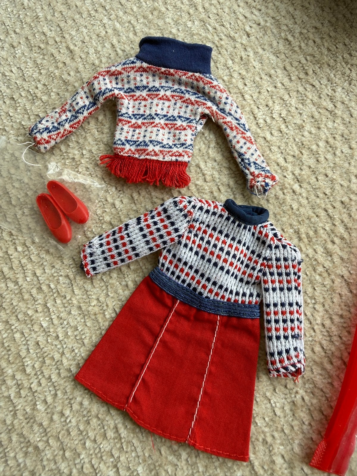 Leuk setje voor vintage skipper, Verzamelen, Poppen, Ophalen of Verzenden, Gebruikt, Kleertjes