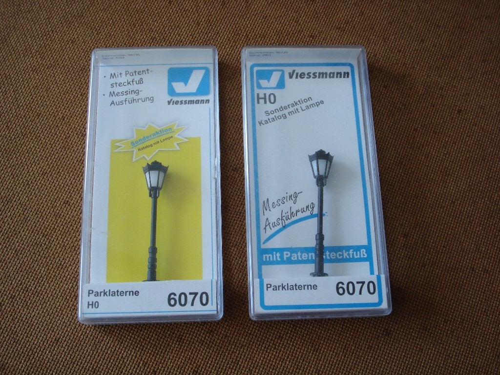 Viessmann H0 6070 Parklantaarn 2x ovp zwart, Overige merken, Gebruikt, Verzenden, Gelijkstroom of Wisselstroom