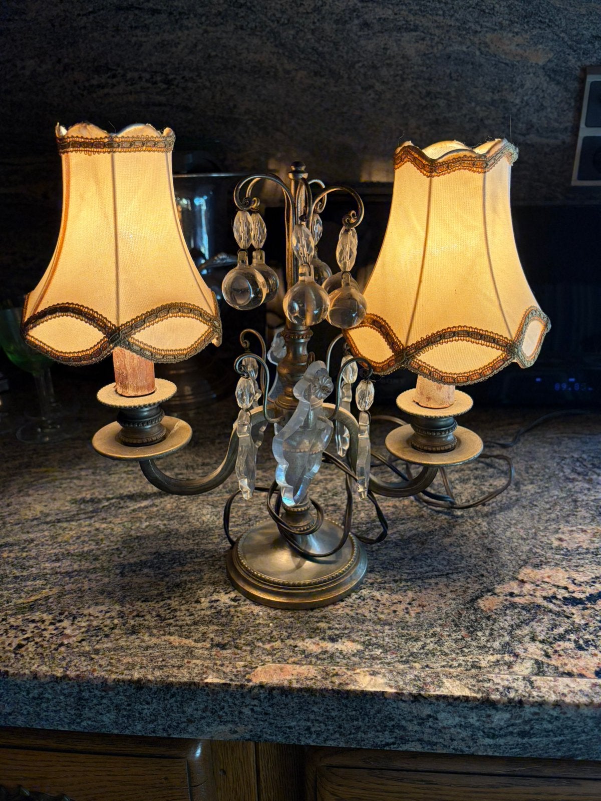 Antieke Franse Girandolle lamp perfecte staat, Ophalen