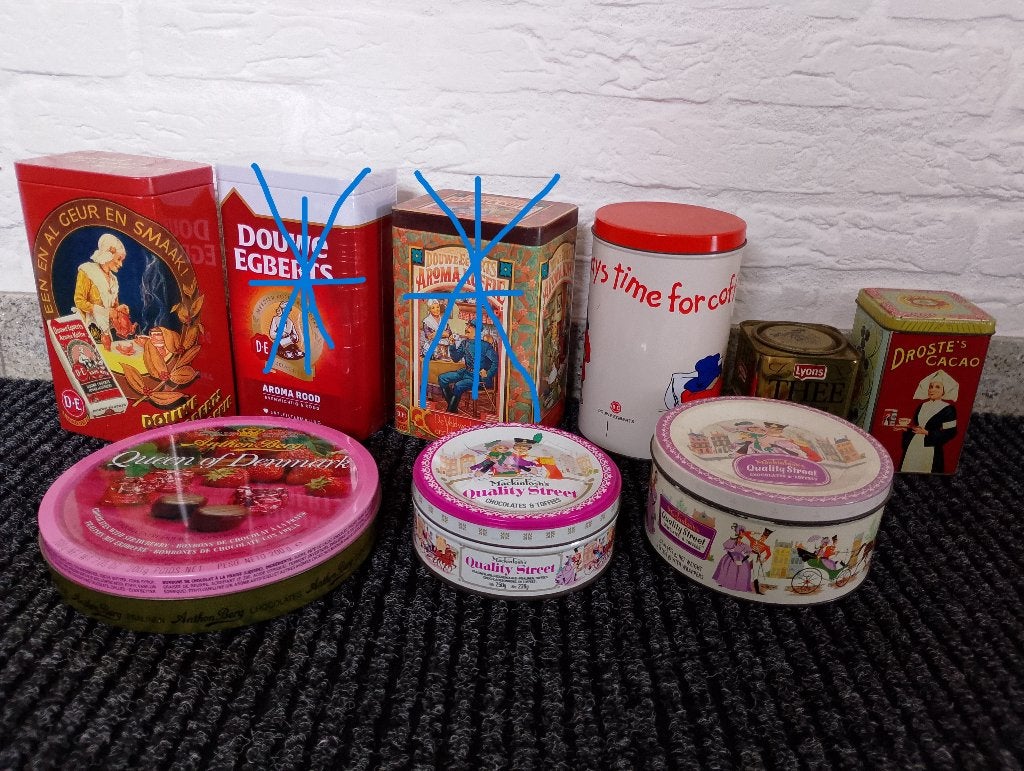 Blikken diverse (koffie, snoep en thee), Ophalen of Verzenden, Gebruikt, Overige