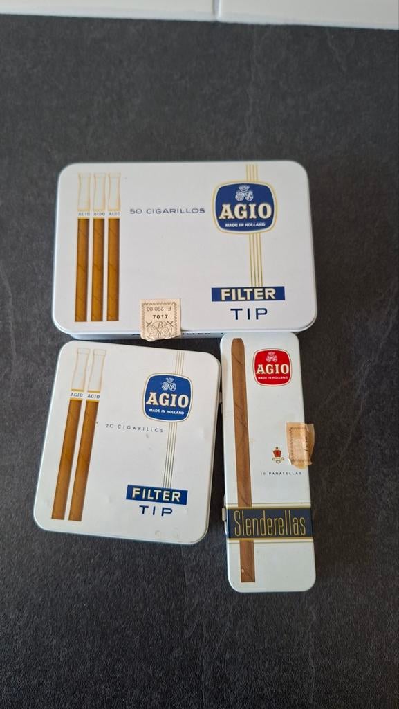 3 Vintage Agio Sigaren Doosjes - Duizel, Nederland, Ophalen of Verzenden, Gebruikt, Overige, Overige merken