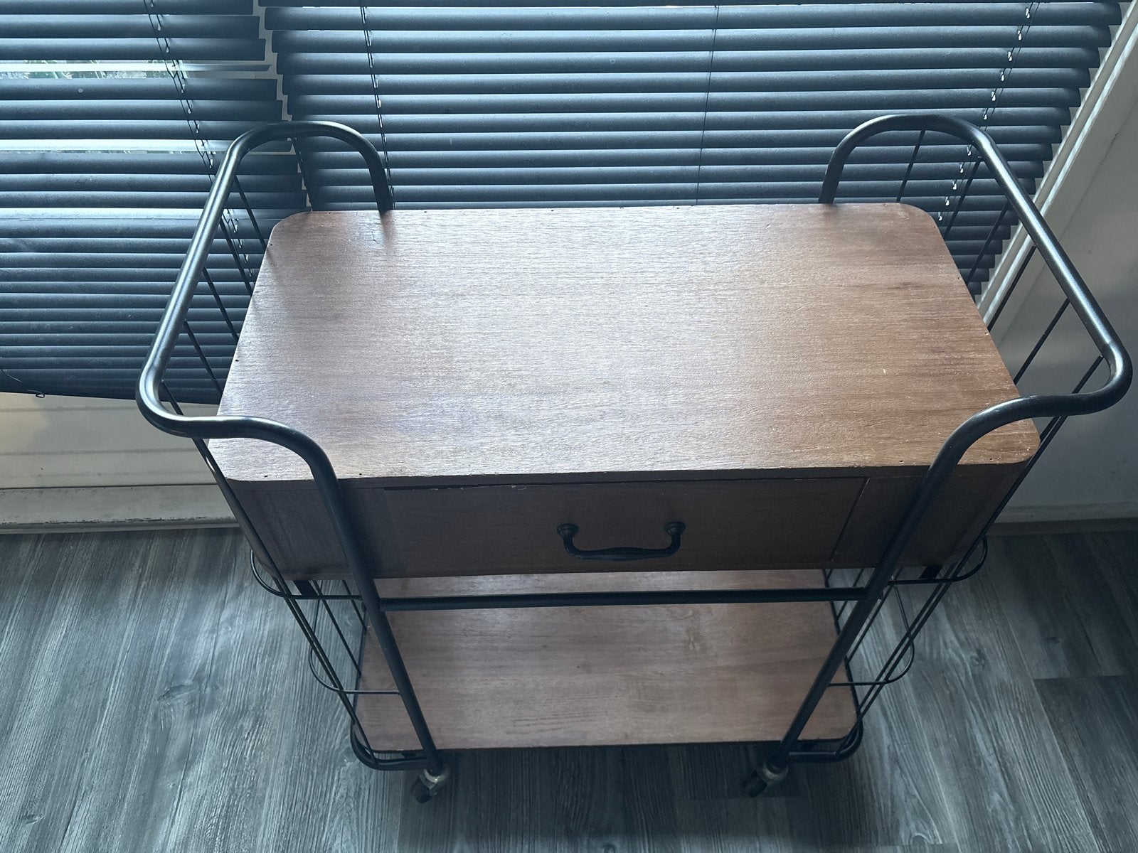 Bakkerskast met lade - 75x41x76 cm - zwart - metaal/houd, Huis en Inrichting, Ophalen of Verzenden, Gebruikt