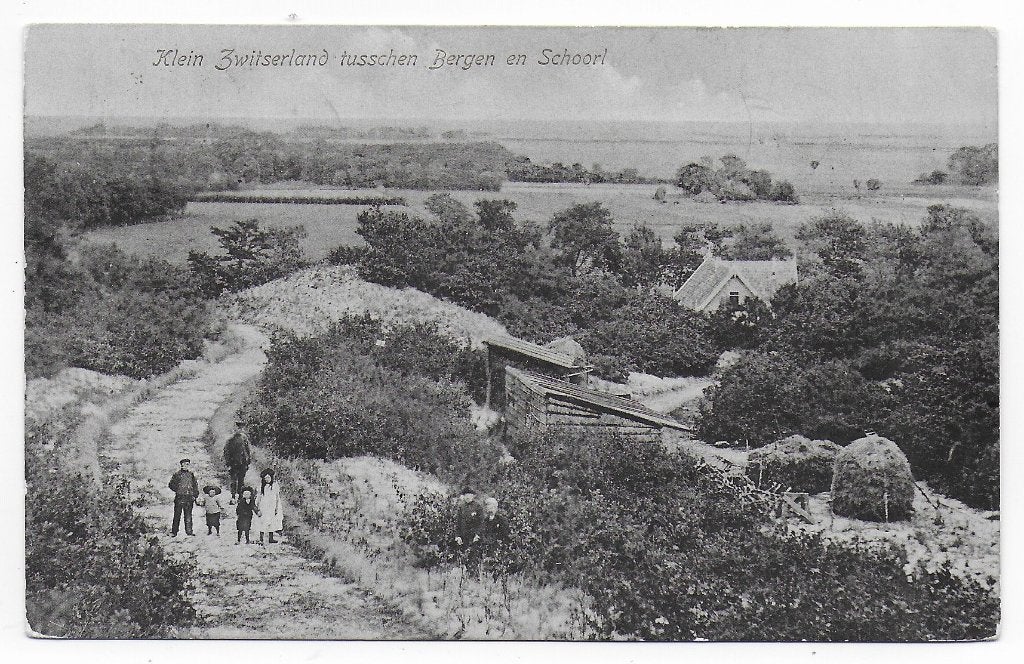 Tussen Bergen en Schoorl Ansichtkaart uit 1912 (B8278 ), Ophalen of Verzenden, Voor 1920, Gelopen, Noord-Holland