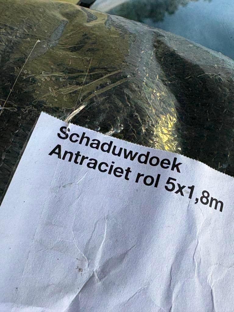 Schaduwdoek Antraciet rol 5x1,8m, Ophalen of Verzenden, Nieuw