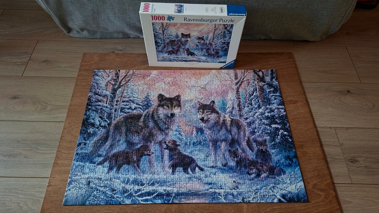 Ravensburger Legpuzzel Wolvenfamilie 1000 stukjes - compleet, Ophalen, 500 t/m 1500 stukjes, Zo goed als nieuw, Legpuzzel