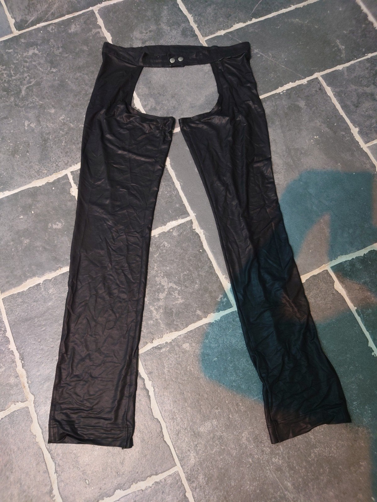 Manstore Lederlook chaps, nette staat!, Kleding | Heren, Maat 48/50 (M), Zwart, Ophalen of Verzenden, Zo goed als nieuw