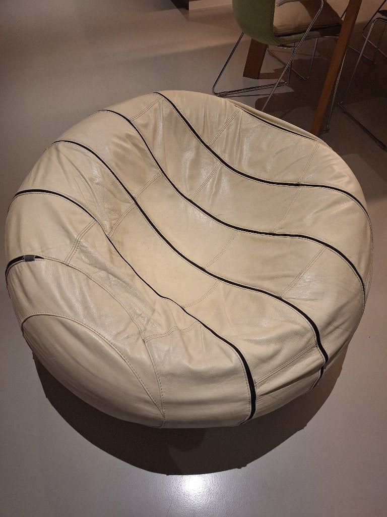 Vintage klassiek design Leolux leren zitbal, Gebruikt, Klassieker, Ophalen of Verzenden, 75 tot 100 cm